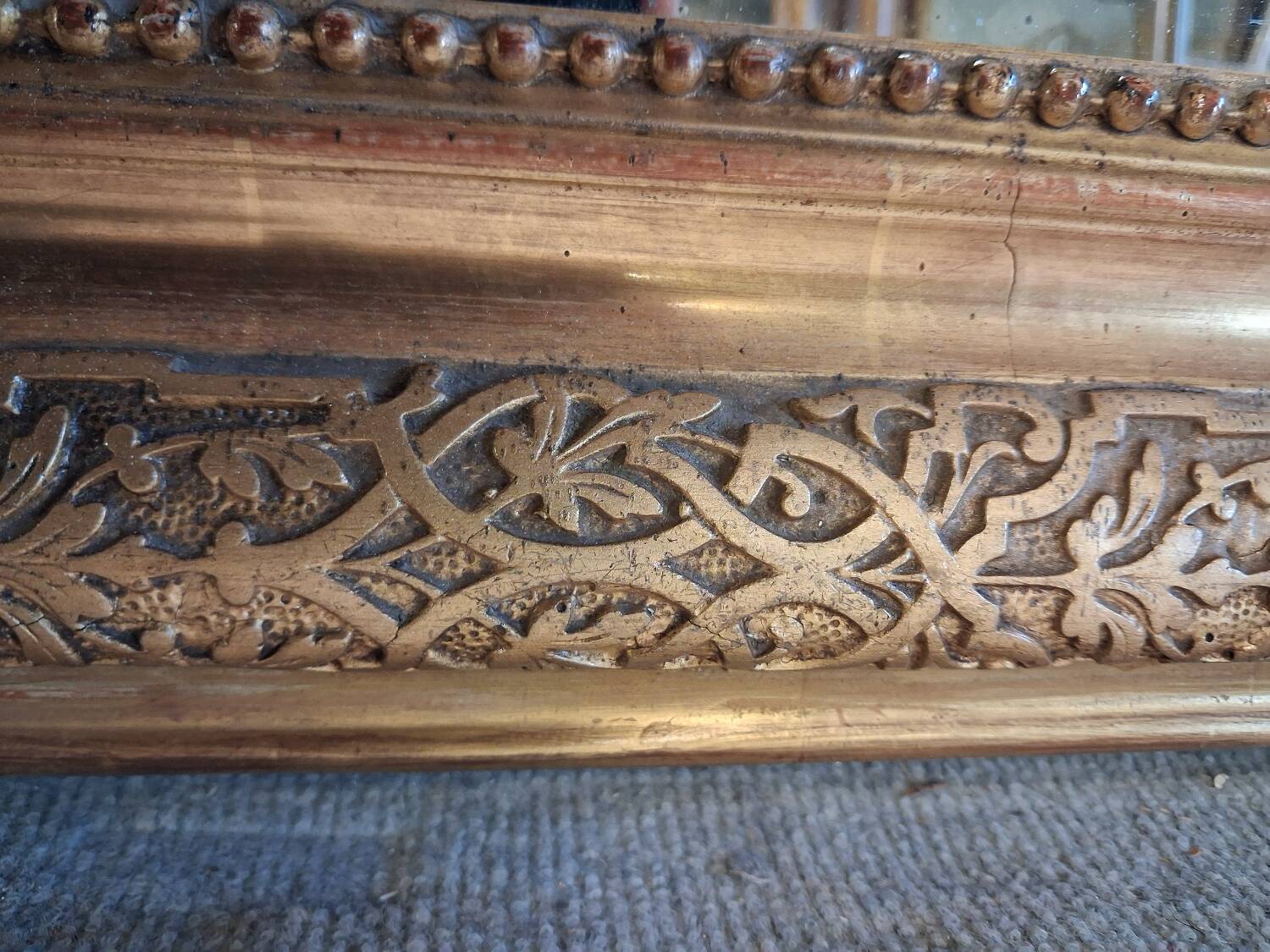 19th century mirror with angels 160 x 86