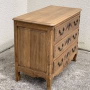 Louis XV style chest of drawers, solid raw oak, 1920.