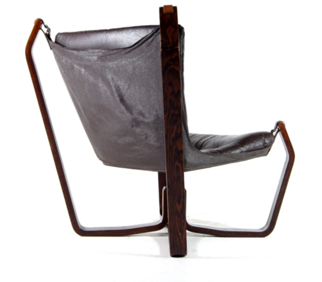 Vintage retro leather Falcon chair by Sigurd Ressell