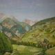 Old framed oil on canvas, Brunissard Valley - Queyras - Hautes Alpes