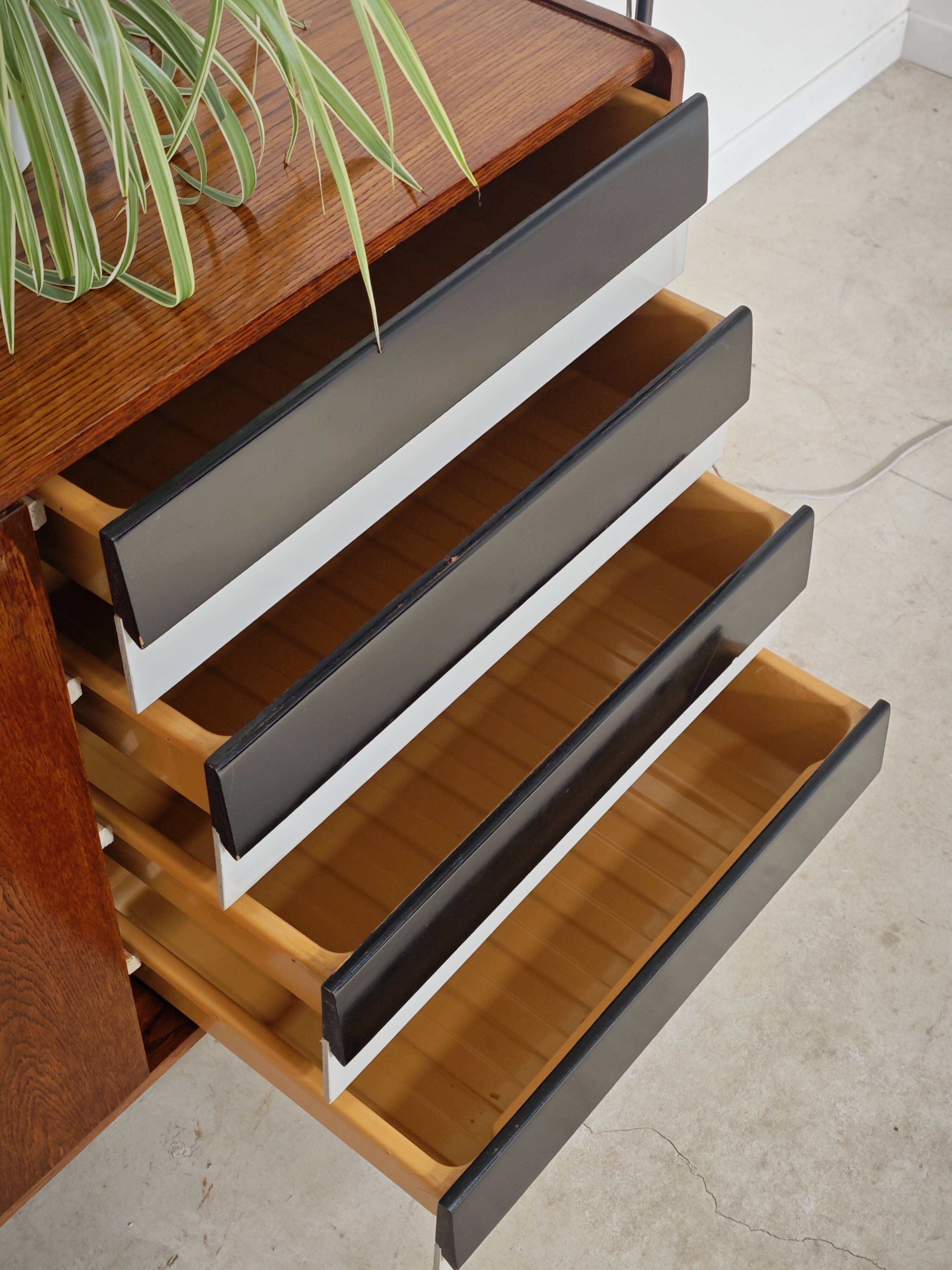 Black and white U 460 sideboard by Jiri Jiroutek for Interier Praha 1960