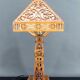 Important Carved Wood Lamp, USA, A&C, Prairie School, c. 1900-1920