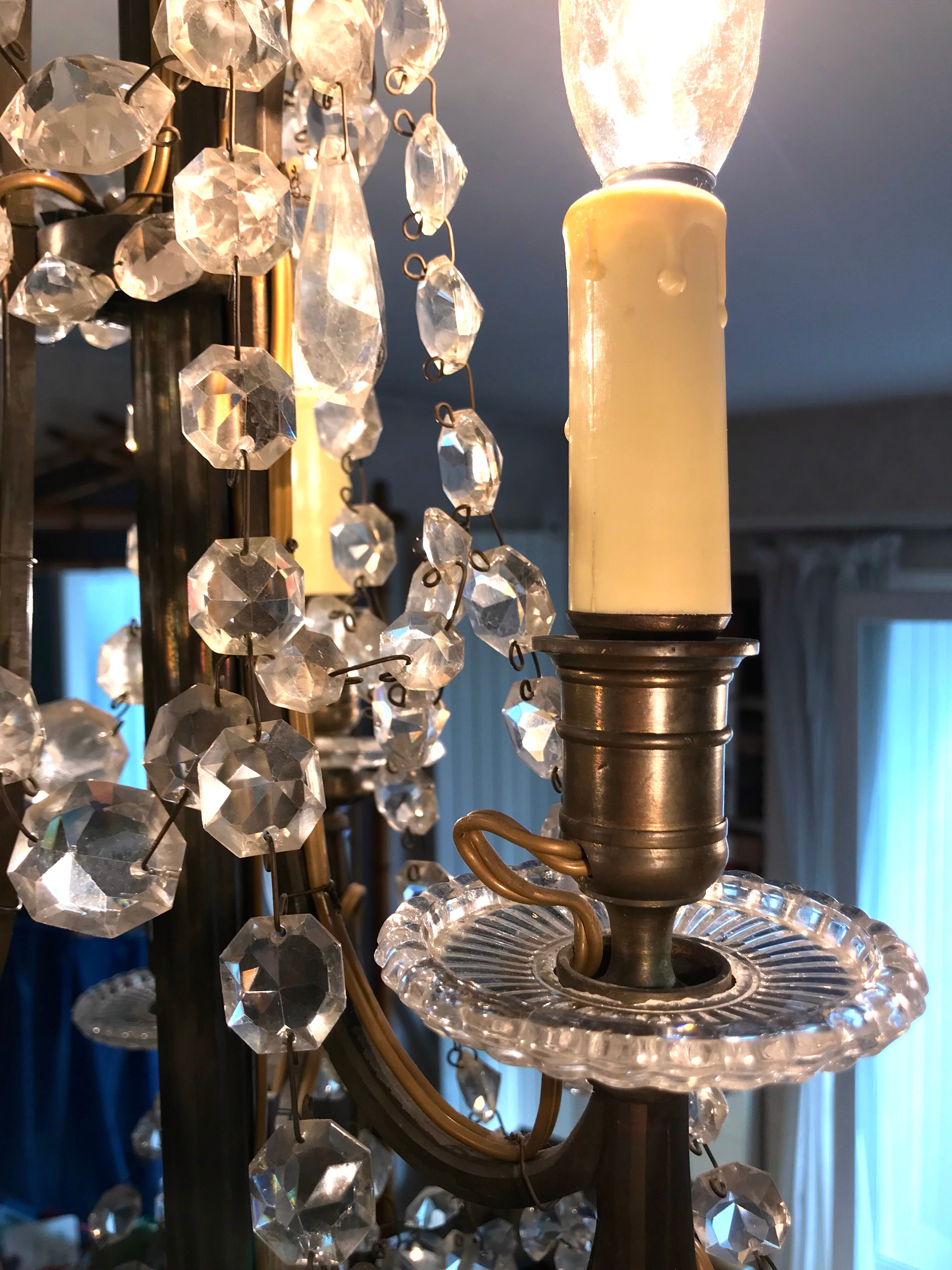 Crystal chandelier diamond cut 9 fires 1880