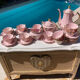 Magnificent service in art deco pastel pink porcelain.