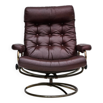 Norwegian relax swivel armchair by Stressless, very good original condition.