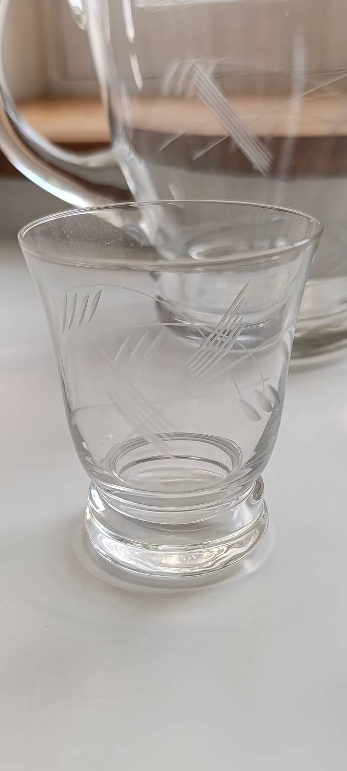 Set of antique carafes and glasses