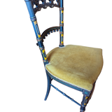 Napoleon III Neo-Gothic "Troubadour" Chair - Polychrome Decor 19th Century