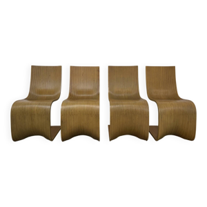 Lot de 4 chaises contour