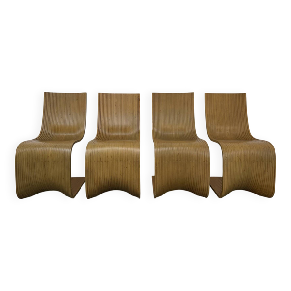 Lot de 4 chaises Contour par Alejandro Estrada pour Piegatto