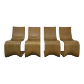 Lot de 4 chaises Contour par Alejandro Estrada pour Piegatto