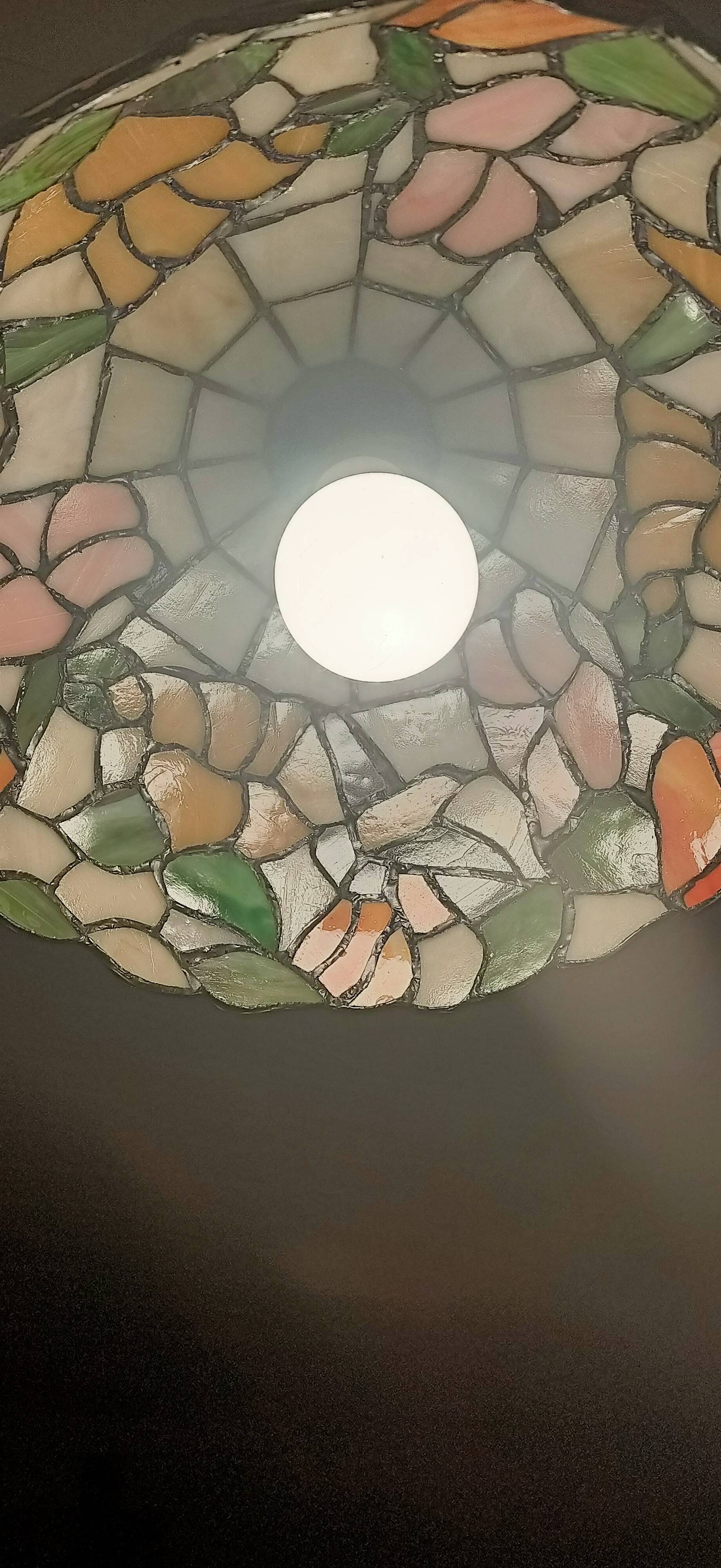 Floral decorated glass Tiffany suspension style.