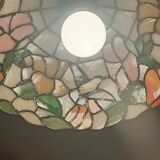 Floral decorated glass Tiffany suspension style.
