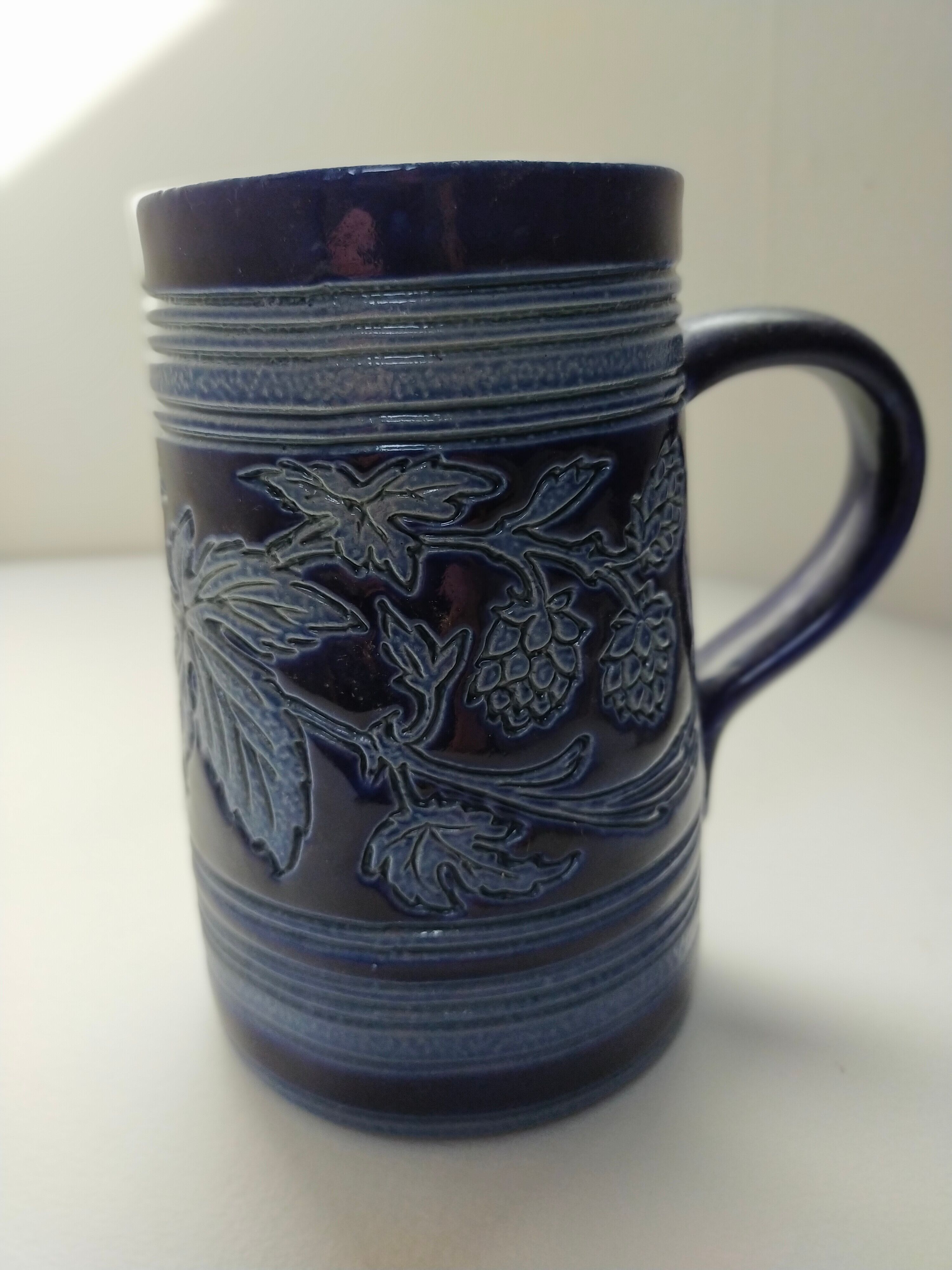 mug in blue Alsace sandstone signed