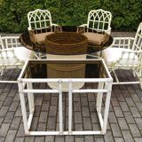 Table & Chairs & Console by McGuire, 1970s