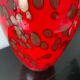 Vase Murano vintage rouge avec paillettes d or