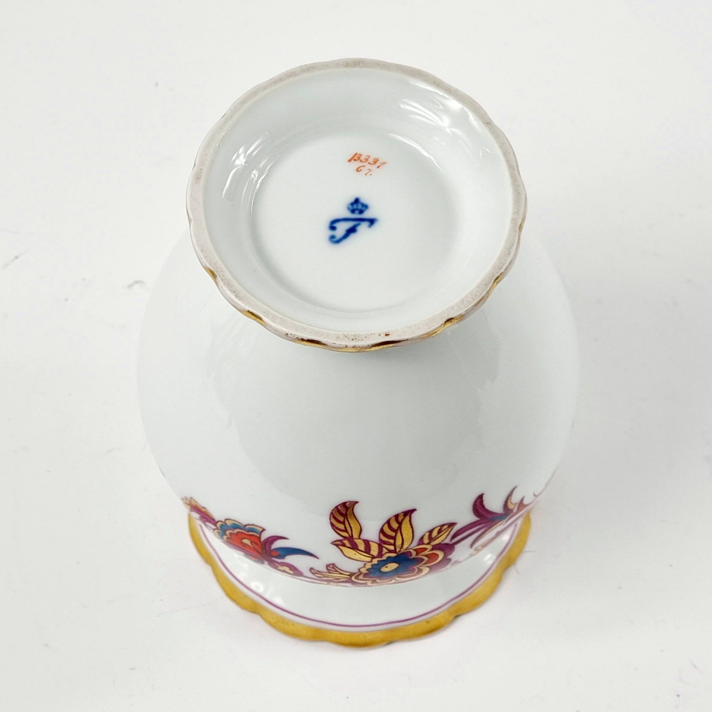 Vintage Hand Painted Porcelain Vase from Fürstenberg, Germany, 1960s/1970s