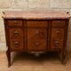Curved marquetry commode – Marble top – Transitional style