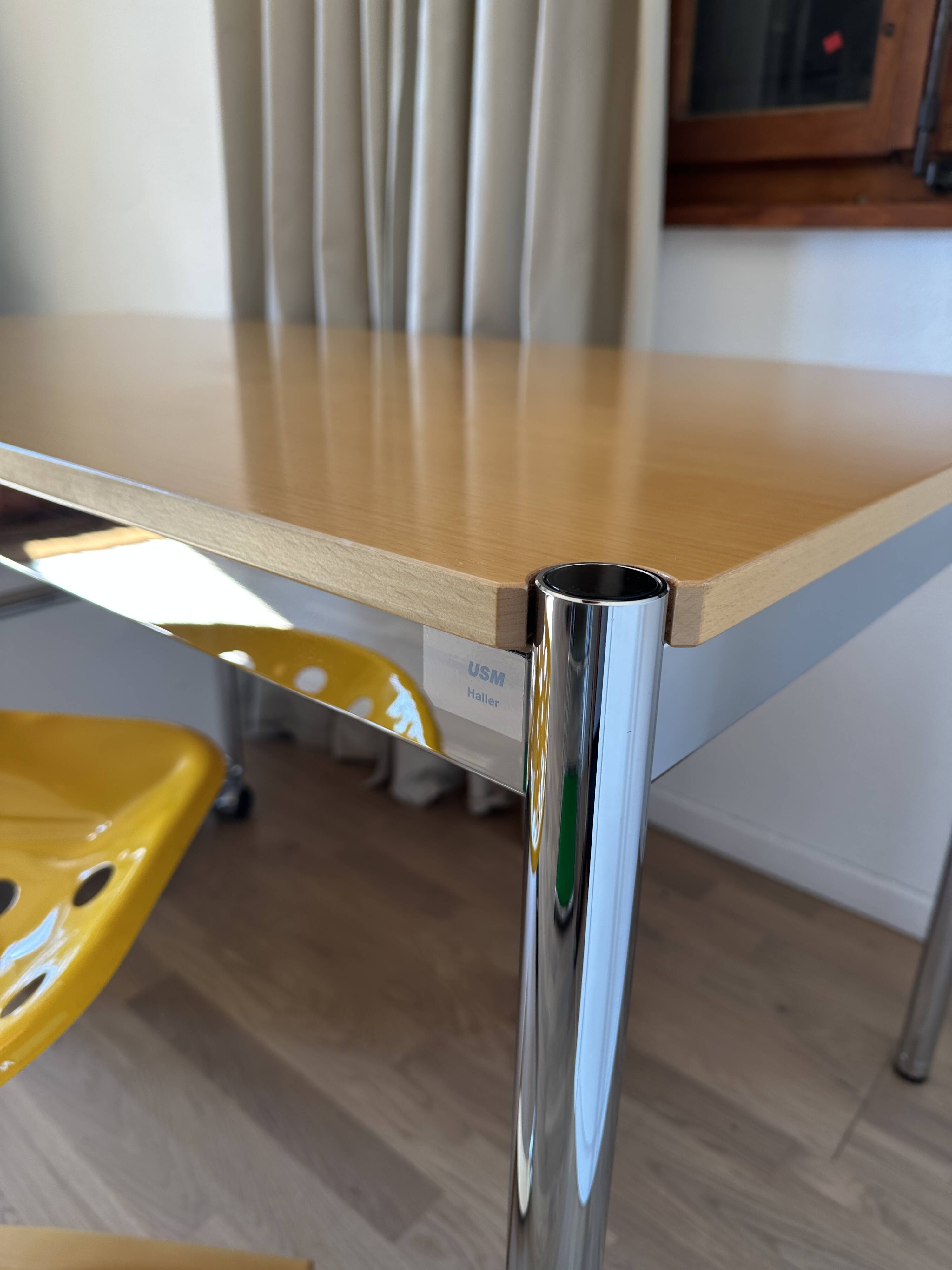 USM Haller desk in natural varnished beech veneer