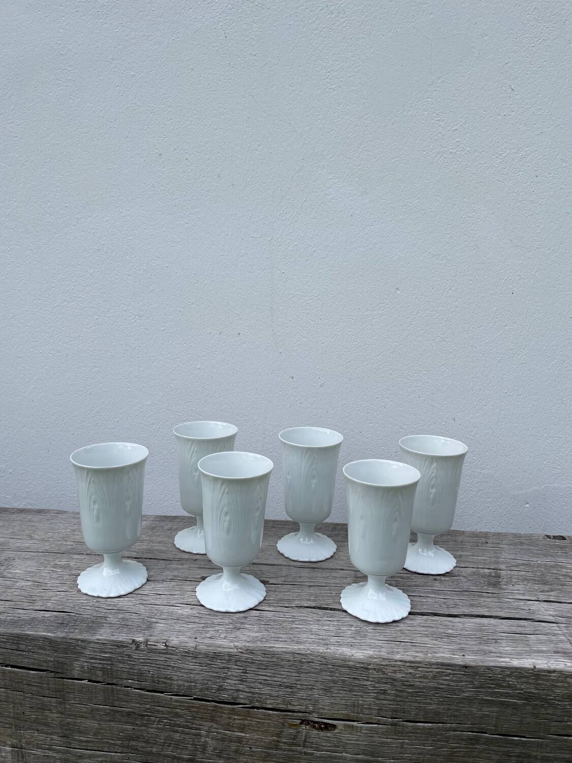 Plain white mazagran cups Limoges Seignolles Edelweis