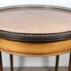 Louis XVI-style kettle table in cherry veneer with salmon marble top