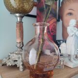 60s pink vase in transparent glass