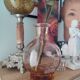 Vase rose année 60 en verre transparent