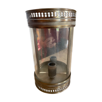 Brass and glass wall lamp