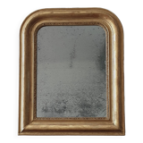 Old gilded mirror and old mercury glass - wall mirror with gold leaf