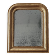 Old gilded mirror and old mercury glass - wall mirror with gold leaf
