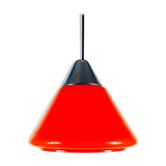 Suspension in red glass and chrome by Peill and Putzler, 1970, Germany