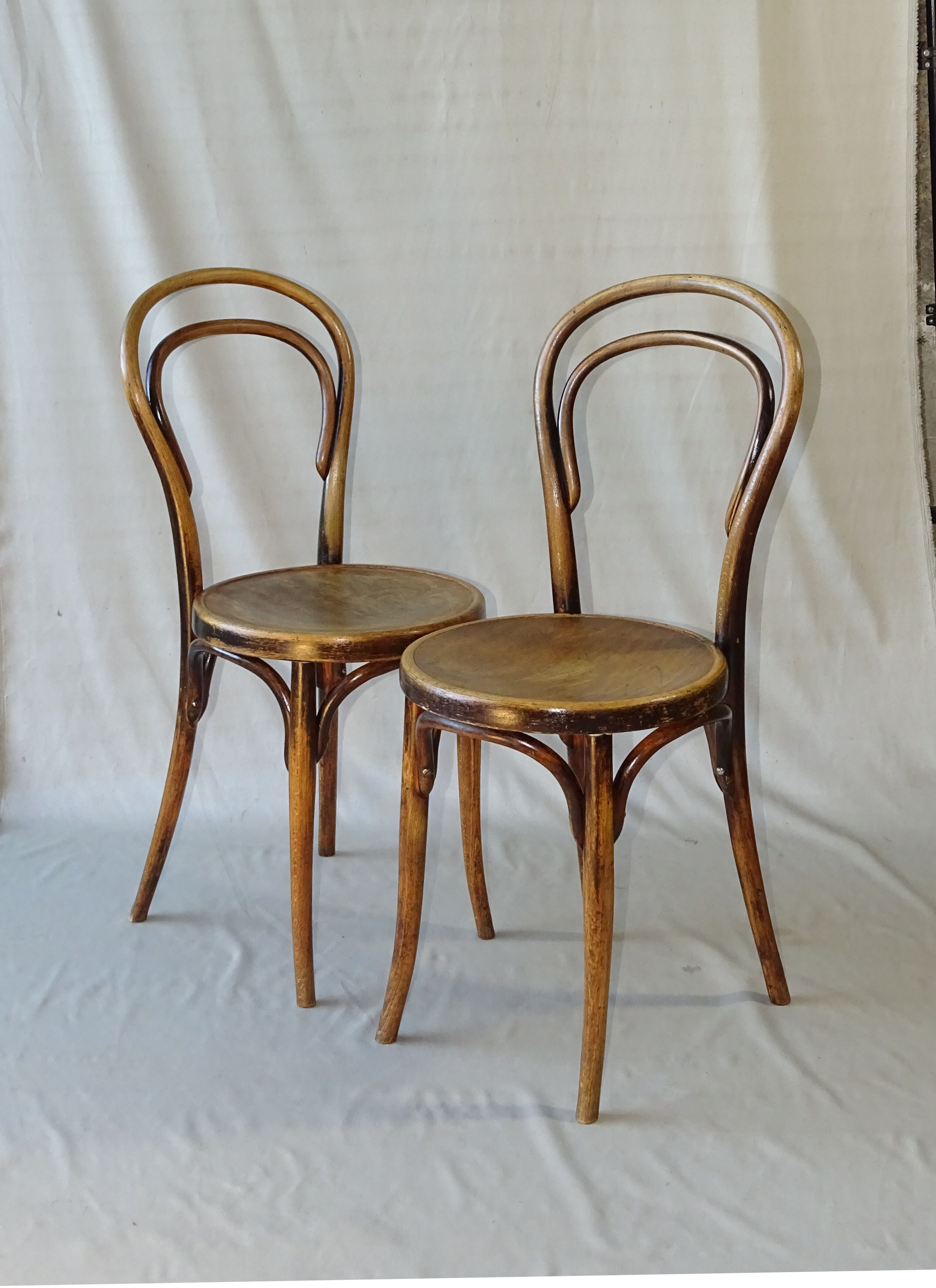 Paire de chaises bistrot par kohn n°14 1/2 vers 1900