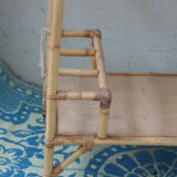 1960 vintage wicker rattan and bamboo trolley