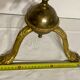 Neo classic brass and mahogany pedestal table