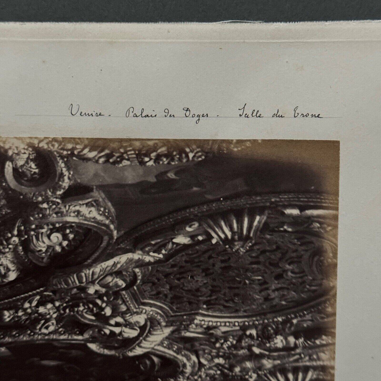 Albumen photo Venice Doge's Palace throne room 19th century