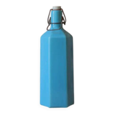 Glazed blue stoneware lemonade bottle, Alsace stoneware, pottery, collection