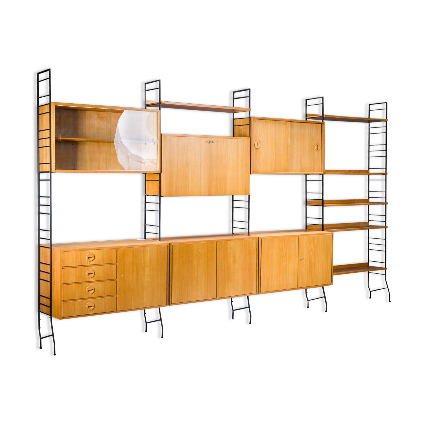 Mid-Century Elm Shelf, 1960s.