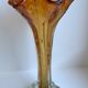 Vase corolle en verre de biot ambré années 60