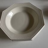Set of 5 octagonal pearl plates from Creil Montereau.