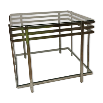 Aluminium chrome coffee table