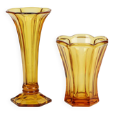Set of Amber Vases Luxval Américain Art Deco 1935