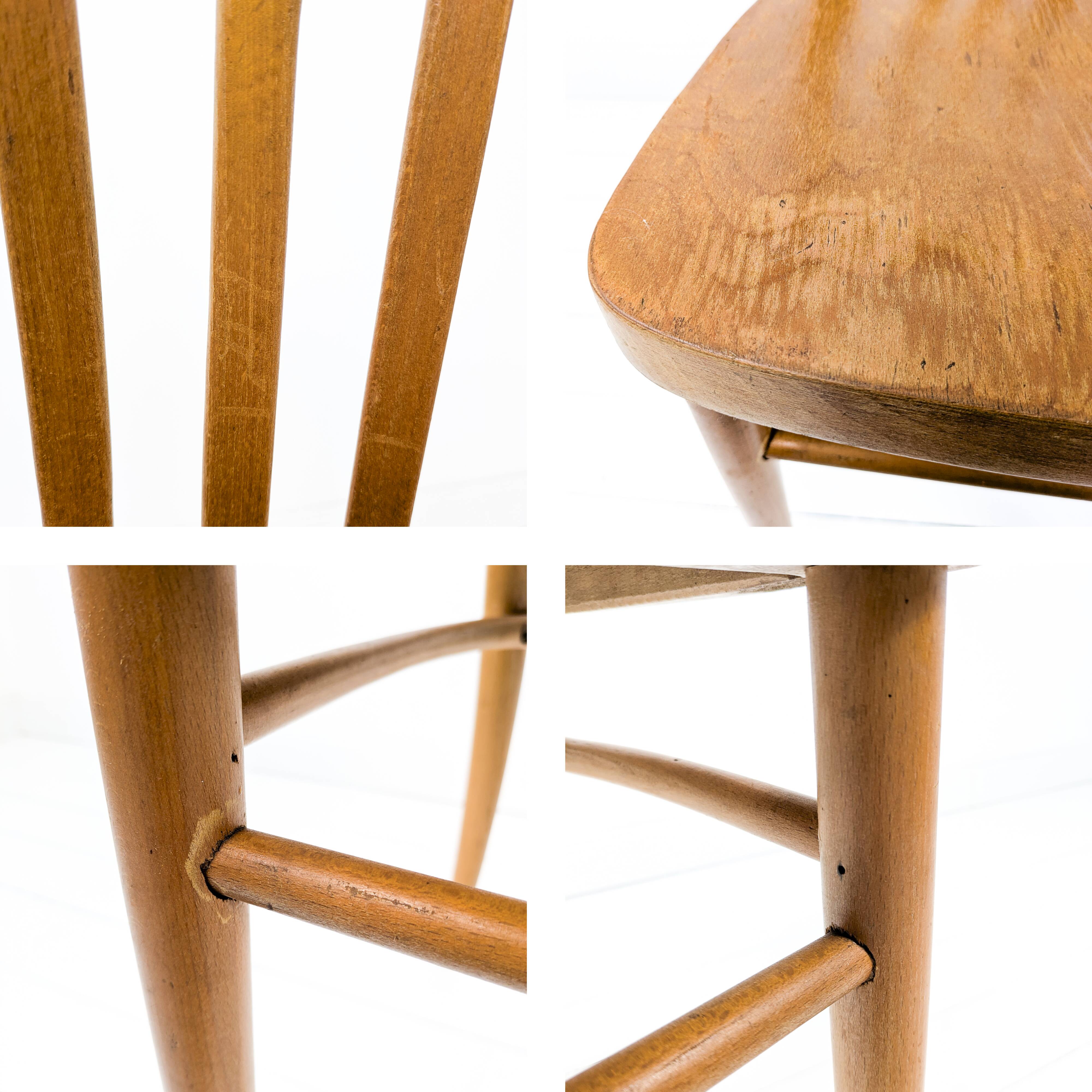 2pcs Chaise de café Chaise de bistrot Mid Century Vintage Café Bistro Streb