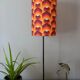 table lamp metal | geometric printed lampshade seventies style