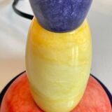 ALABASTER STONE LAMP Blue, Yellow and Red 80s