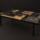 Coffee table wood - floral patterns - by victor cerrato