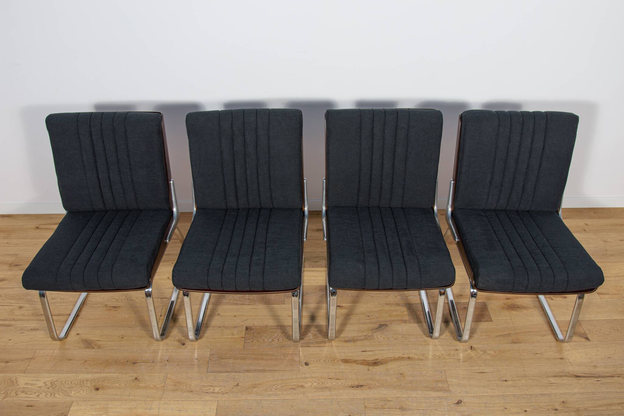 Chrome & Rosewood armchairs, Gordon Russell, United Knigdom, 1970s.
