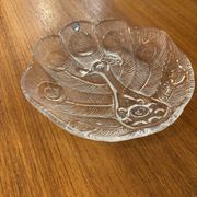 Assiette, Peakcock, verre de cristal, Lars Hellsten, Orrefors, Suède, 1970