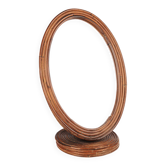 Rattan mirror to stand