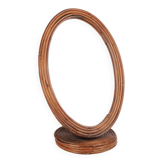 Rattan mirror to stand