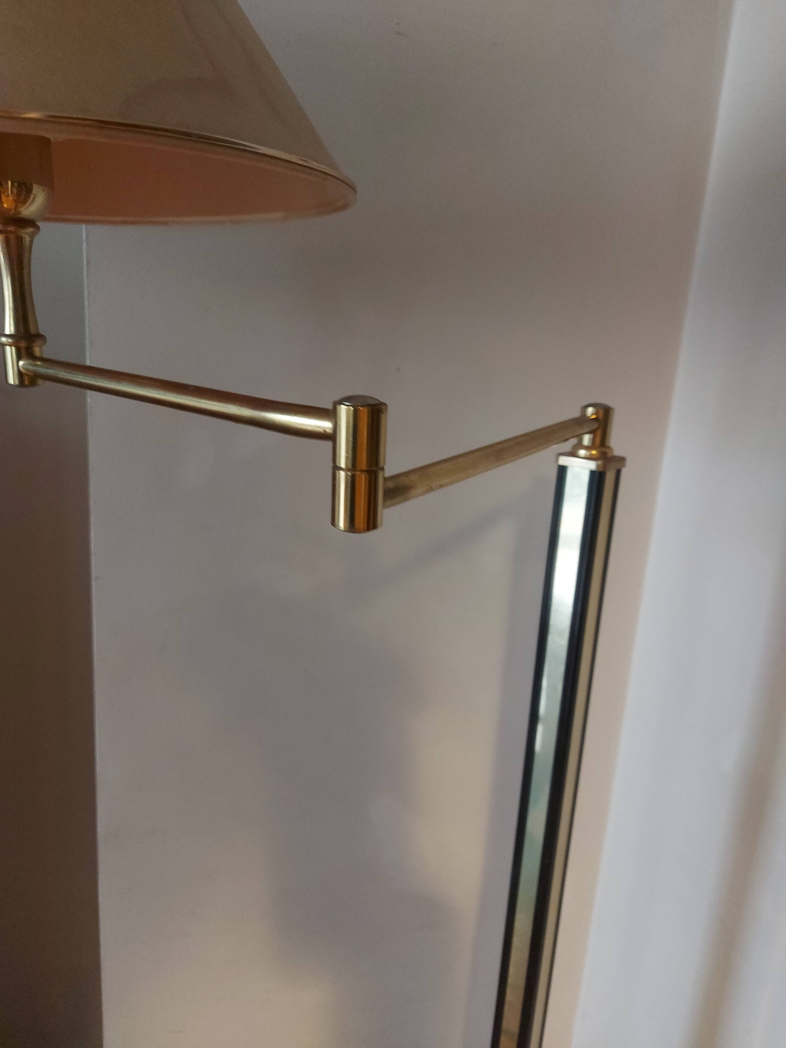 Vintage reading floor lamp in gold metal
