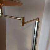 Vintage reading floor lamp in gold metal